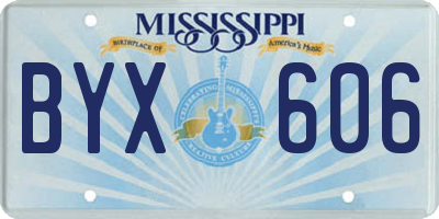 MS license plate BYX606