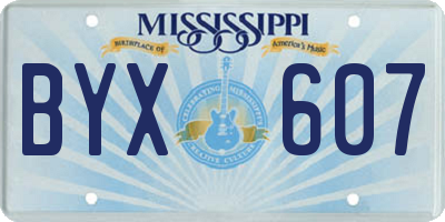 MS license plate BYX607