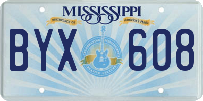 MS license plate BYX608