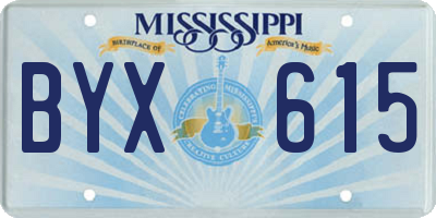 MS license plate BYX615