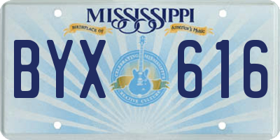 MS license plate BYX616