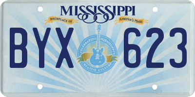 MS license plate BYX623