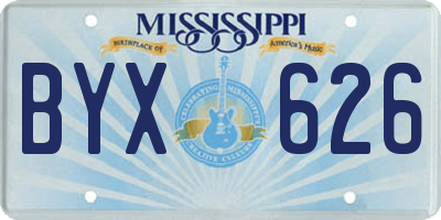 MS license plate BYX626