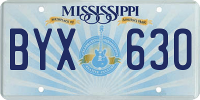 MS license plate BYX630