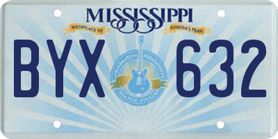 MS license plate BYX632