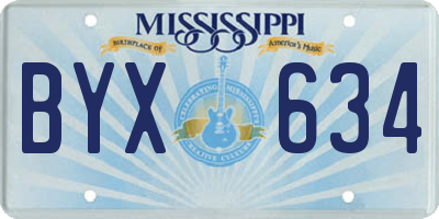 MS license plate BYX634