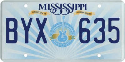 MS license plate BYX635