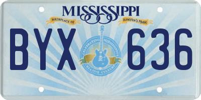 MS license plate BYX636