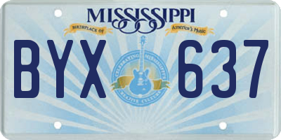 MS license plate BYX637
