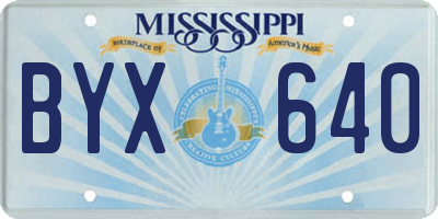 MS license plate BYX640