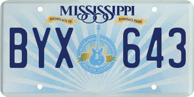 MS license plate BYX643