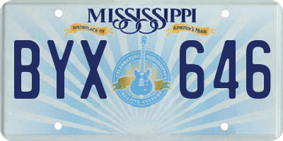 MS license plate BYX646