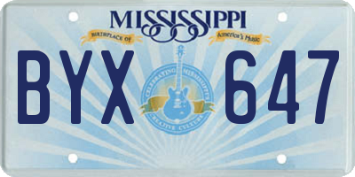 MS license plate BYX647