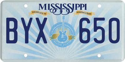 MS license plate BYX650