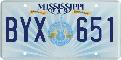 MS license plate BYX651