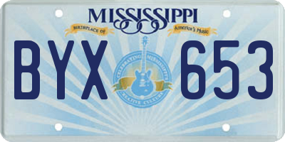 MS license plate BYX653