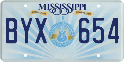MS license plate BYX654