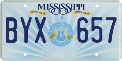 MS license plate BYX657