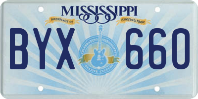 MS license plate BYX660