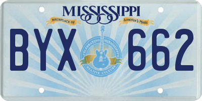 MS license plate BYX662