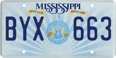 MS license plate BYX663