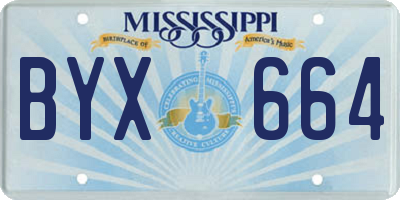 MS license plate BYX664