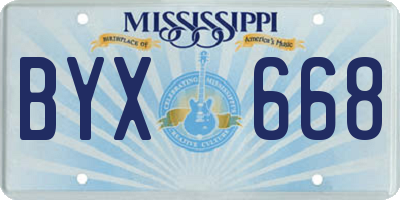 MS license plate BYX668