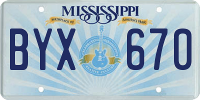 MS license plate BYX670