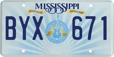 MS license plate BYX671