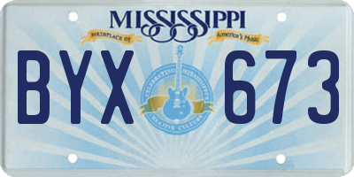 MS license plate BYX673