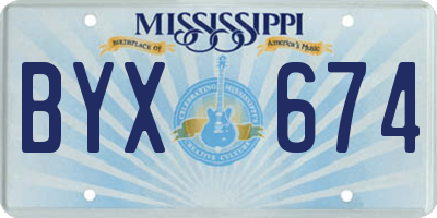 MS license plate BYX674