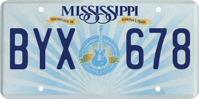 MS license plate BYX678
