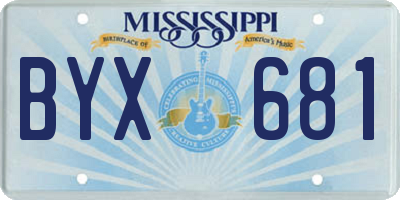 MS license plate BYX681
