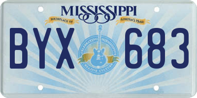 MS license plate BYX683