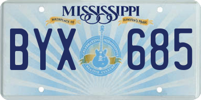 MS license plate BYX685