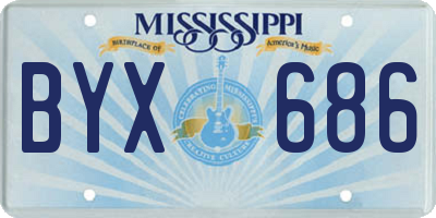 MS license plate BYX686