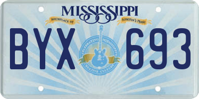 MS license plate BYX693