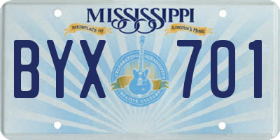 MS license plate BYX701