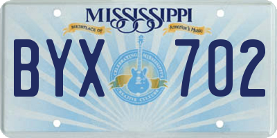 MS license plate BYX702