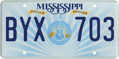 MS license plate BYX703