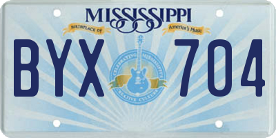 MS license plate BYX704