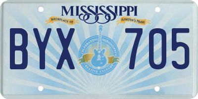 MS license plate BYX705