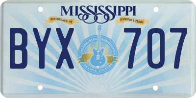 MS license plate BYX707