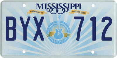 MS license plate BYX712