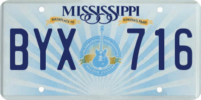 MS license plate BYX716