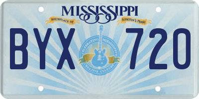 MS license plate BYX720