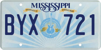 MS license plate BYX721