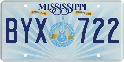 MS license plate BYX722
