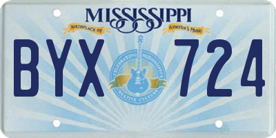 MS license plate BYX724