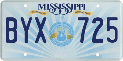 MS license plate BYX725